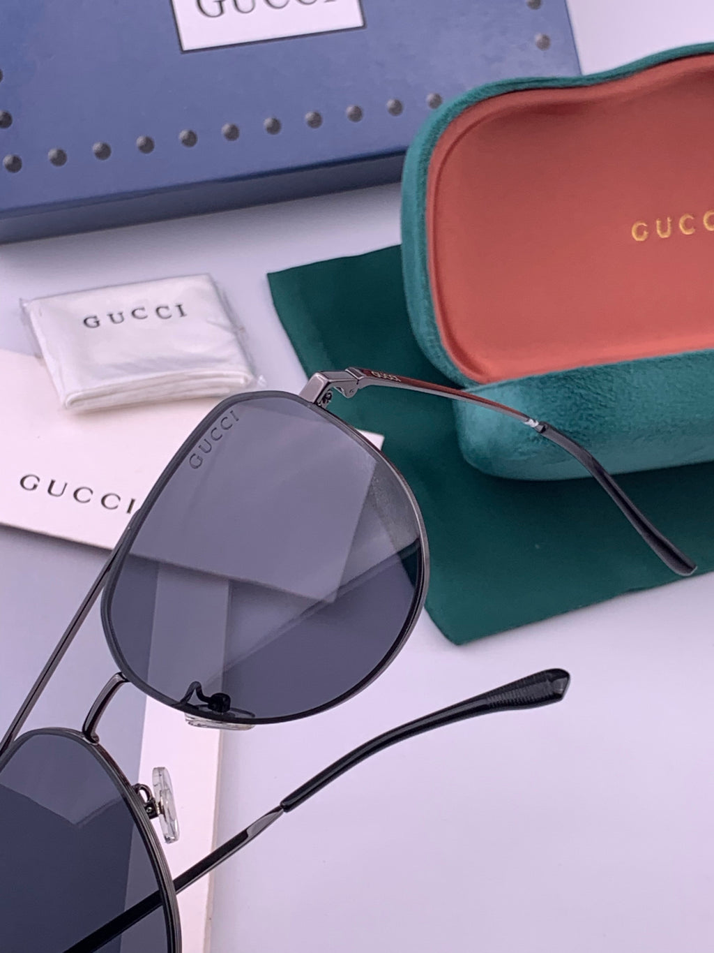 Gucci G9225 Polarized Aviator Gold Lens Sunglasses for Men - 371659 - detail image 4