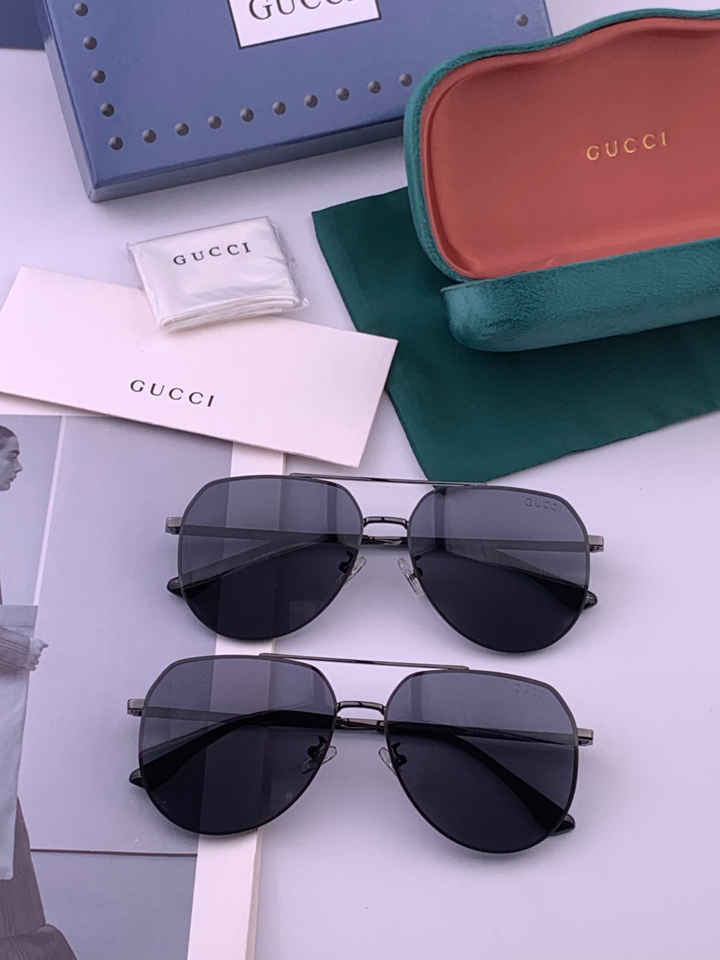 Gucci G9225 Polarized Aviator Gold Lens Sunglasses for Men - 371659 - detail image 8