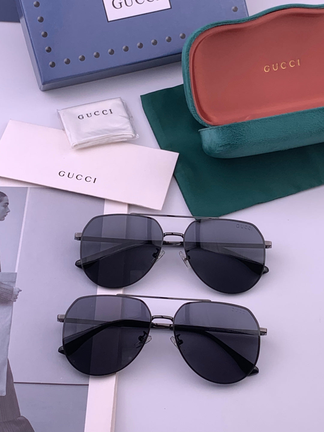 Gucci G9225 Polarized Aviator Gold Lens Sunglasses for Men - 371659 - detail image 8
