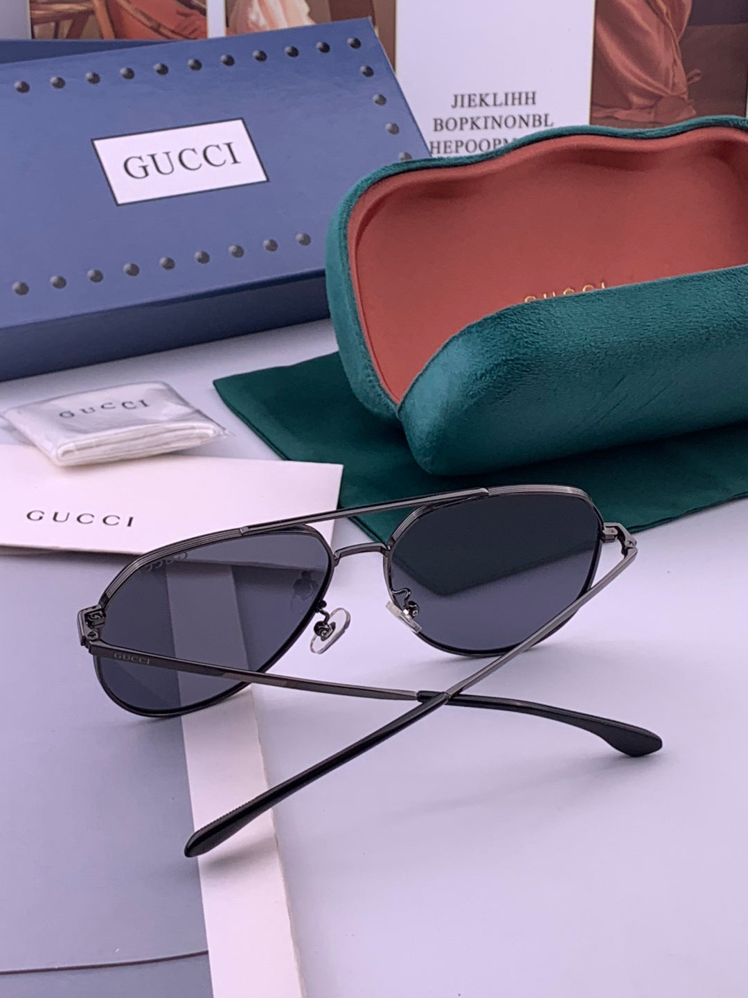 Gucci G9225 Polarized Aviator Gold Lens Sunglasses for Men - 371659 - detail image 6
