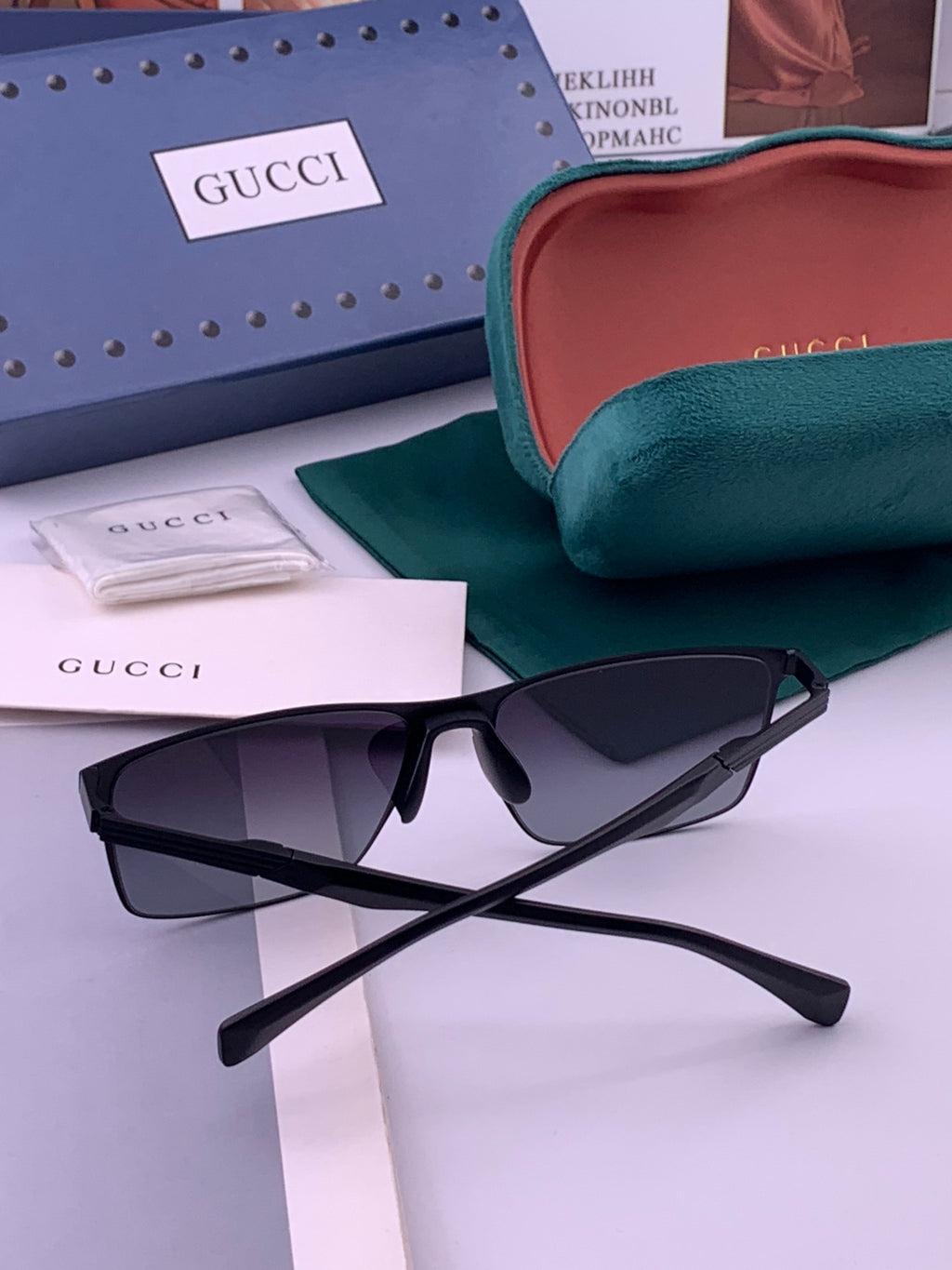 Gucci G197 Polarized Aviator Gold Lens Sunglasses for Men - 371662 - detail image 3