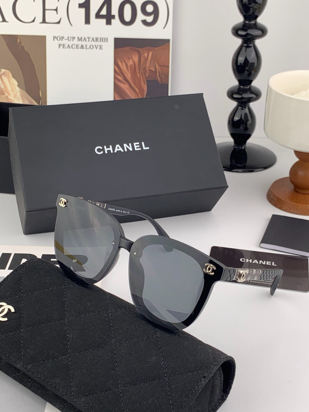 Chanel CH3620 Polarized Square Gold Lens Sunglasses for Men & Women - 371671 - detail image 2