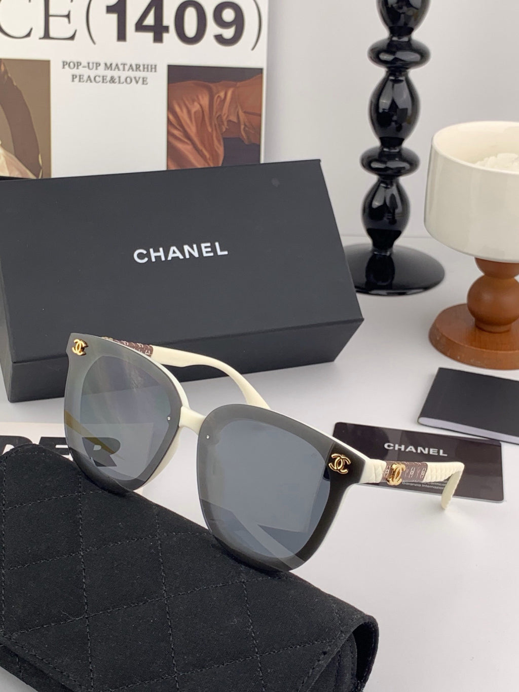 Chanel CH3620 Polarized Square Gold Lens Sunglasses for Men & Women - 371671
