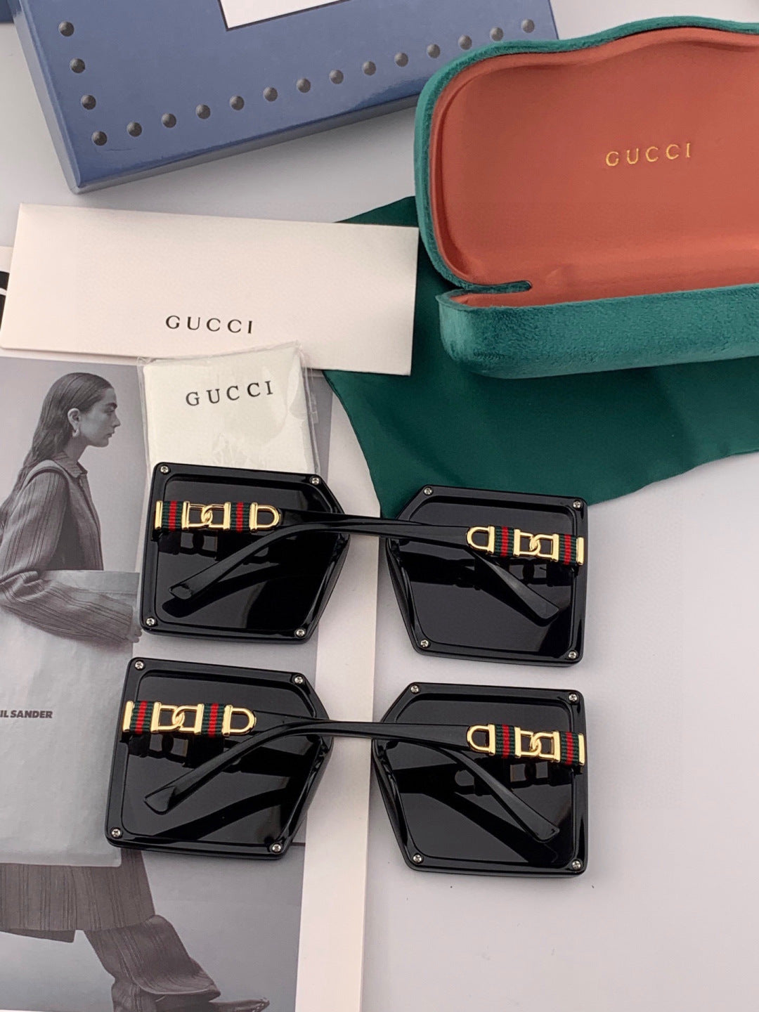 Gucci 15630 Polarized Square Black Lens Sunglasses for Men & Women - 371561 - detail image 3
