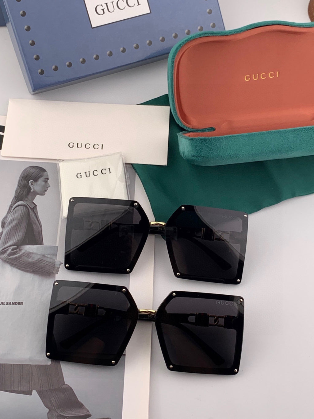 Gucci 15630 Polarized Square Black Lens Sunglasses for Men & Women - 371561 - detail image 4