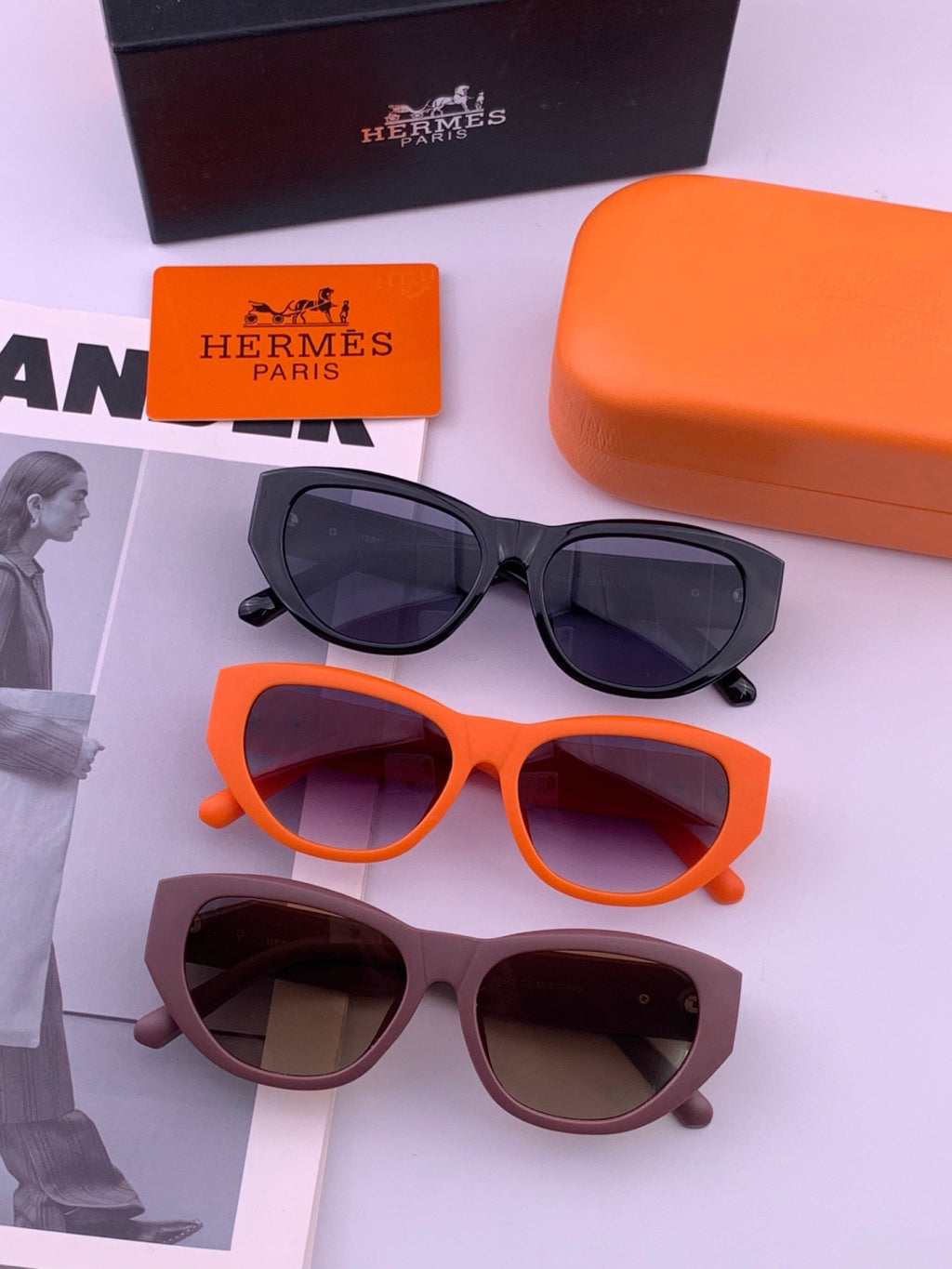 Hermès H37005 Square Red Lens Sunglasses for Men & Women - 372649 - detail image 8