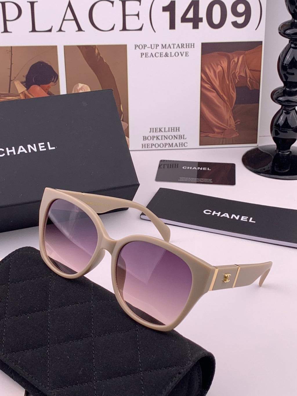 Chanel CH47004 Oversized Purple Lens Sunglasses for Men & Women - 371738 - detail image 2