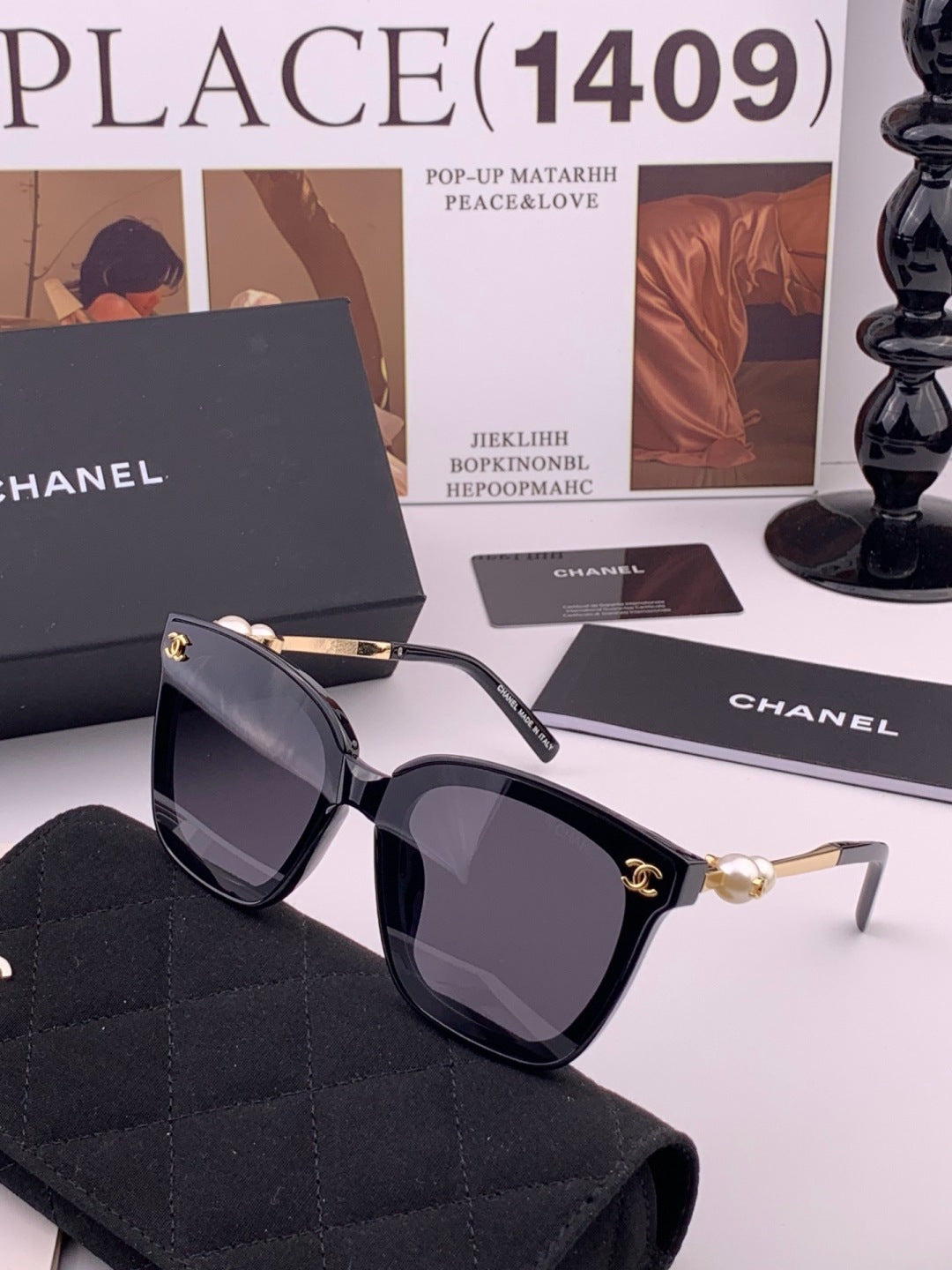 Chanel CH4231 Oversized Black Lens Sunglasses for Men & Women - 371744