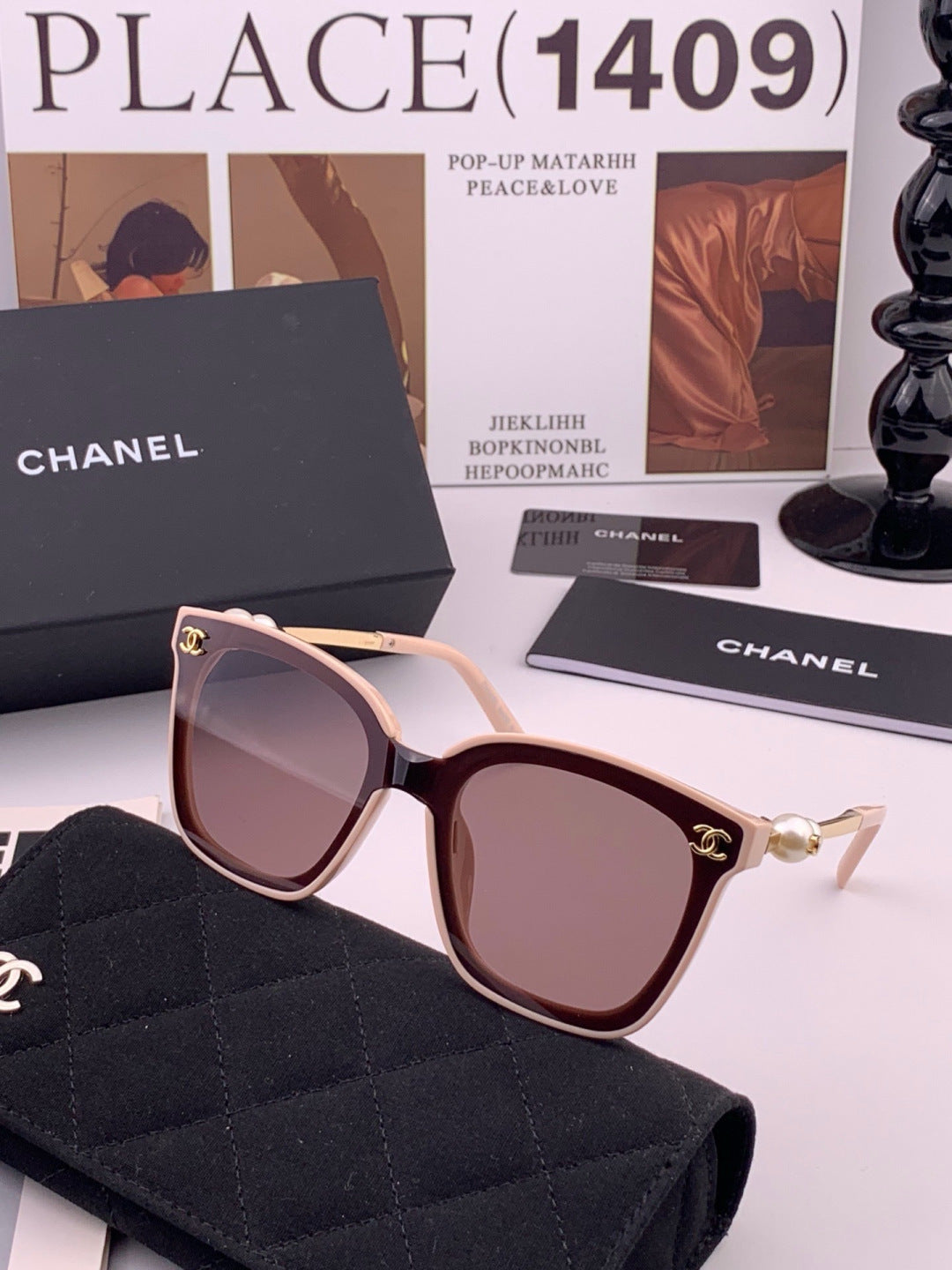 Chanel CH4231 Oversized Black Lens Sunglasses for Men & Women - 371745