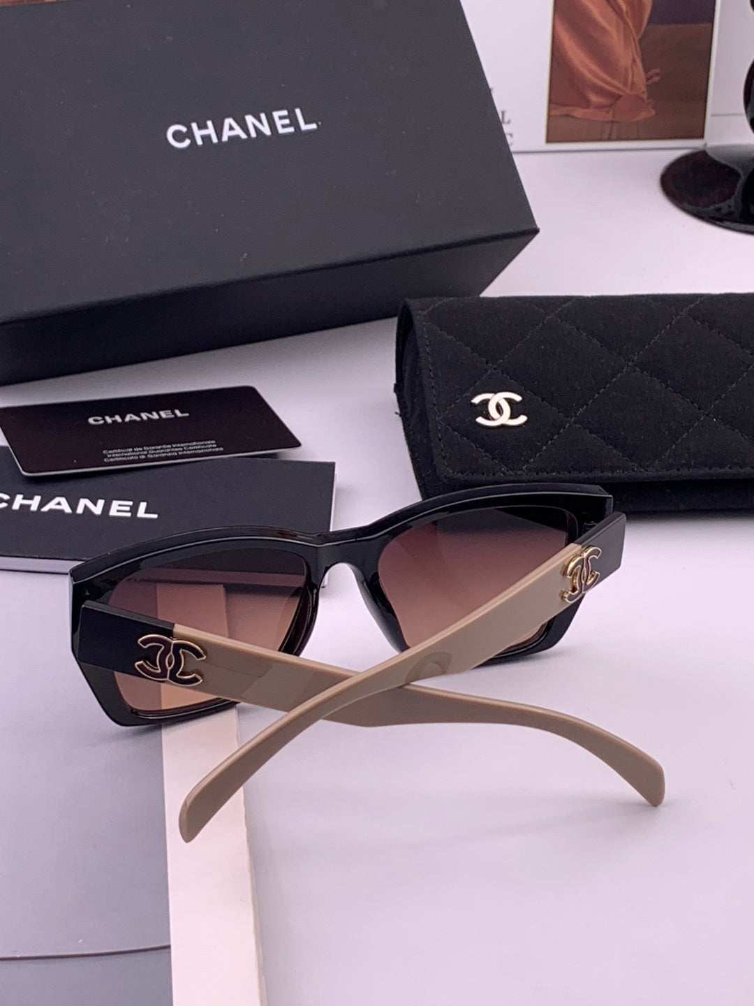 Chanel CH1311 Polarized Square Black Lens Sunglasses for Men & Women - 371747 - detail image 6