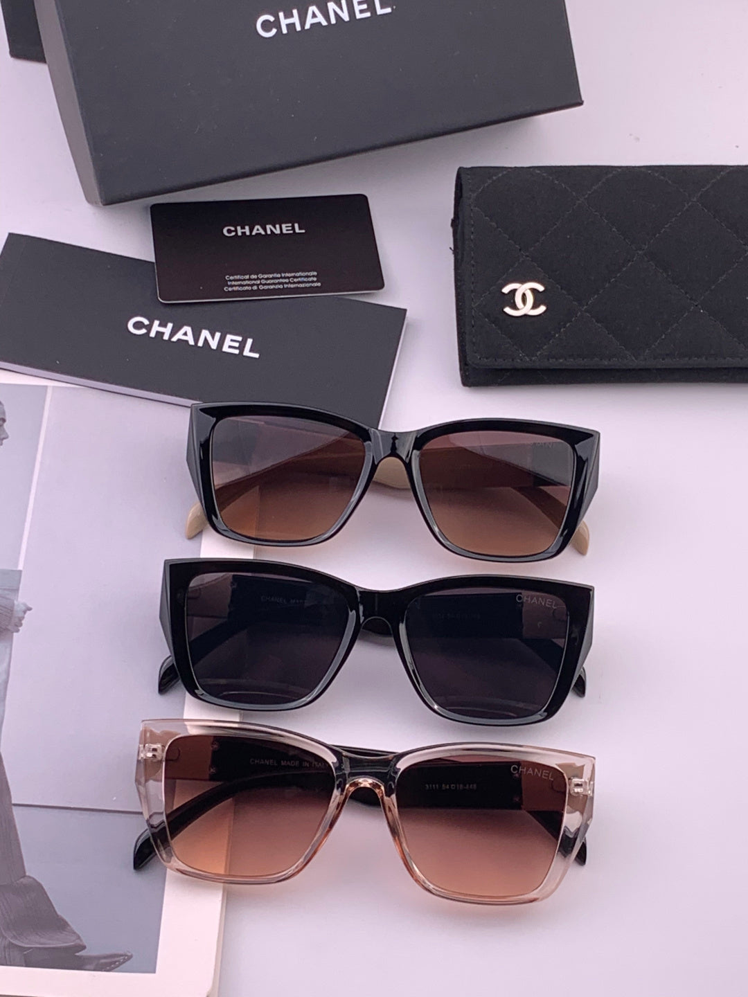Chanel CH1311 Polarized Square Black Lens Sunglasses for Men & Women - 371747 - detail image 8