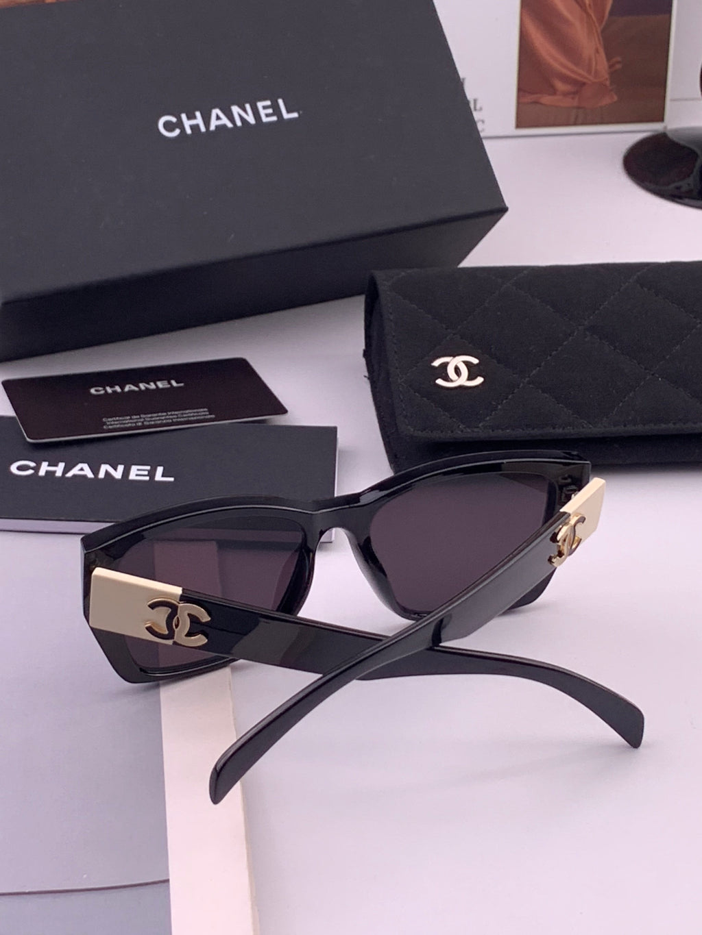 Chanel CH1311 Polarized Square Black Lens Sunglasses for Men & Women - 371748 - detail image 4