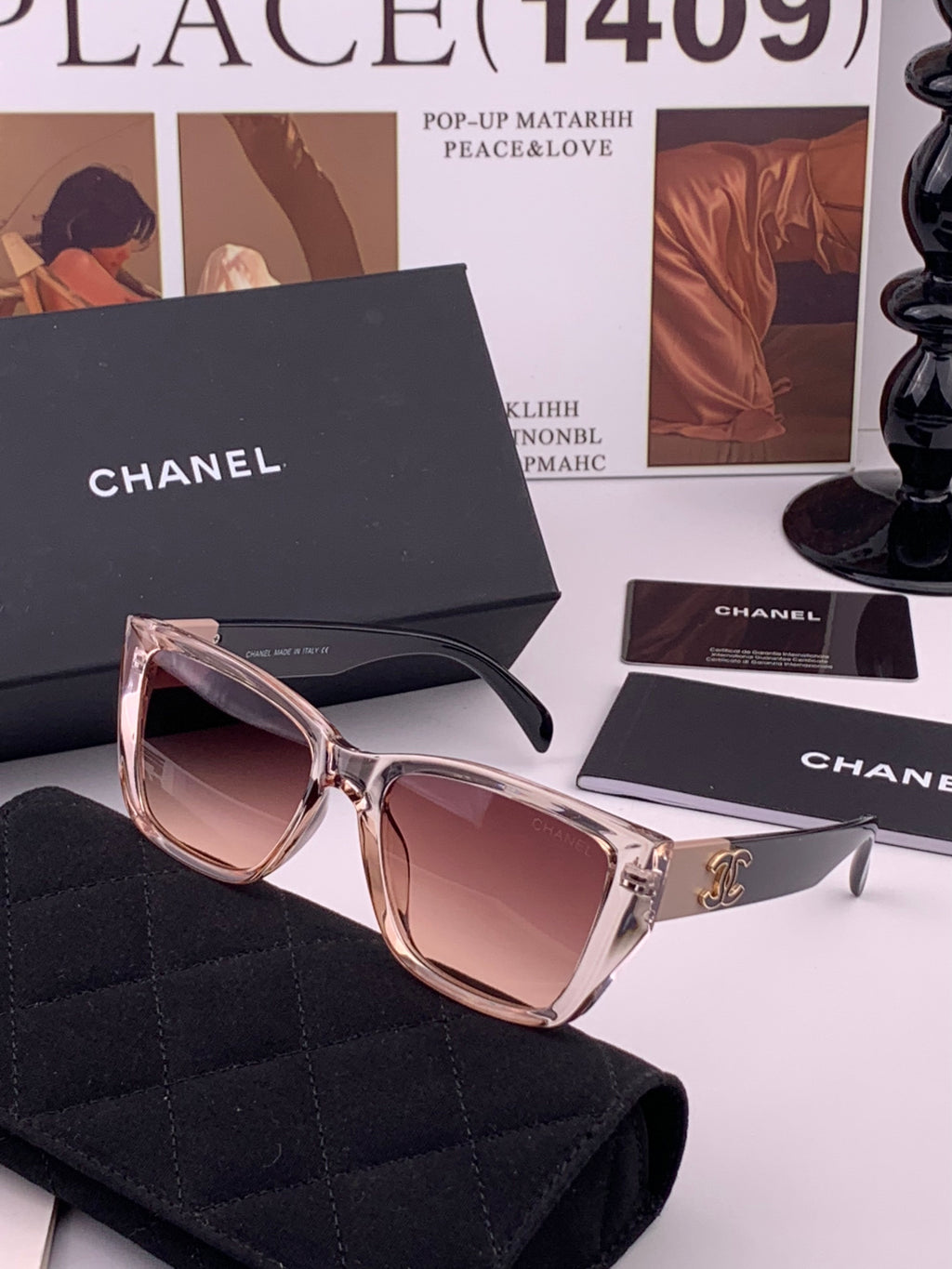 Chanel CH1311 Polarized Square Black Lens Sunglasses for Men & Women - 371749
