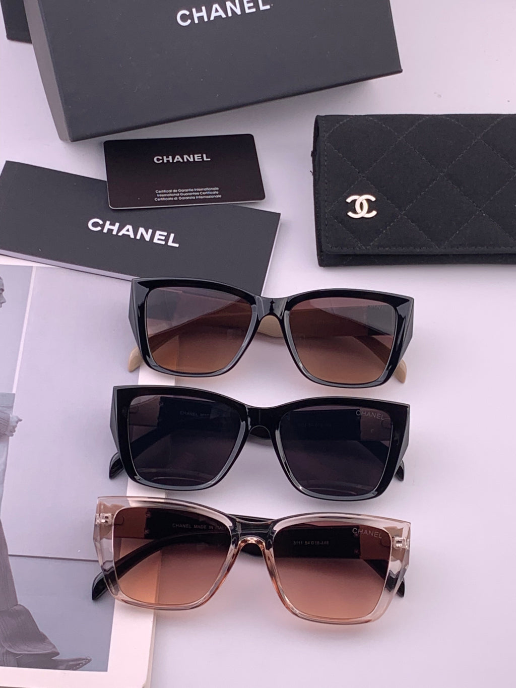 Chanel CH1311 Polarized Square Black Lens Sunglasses for Men & Women - 371749 - detail image 7