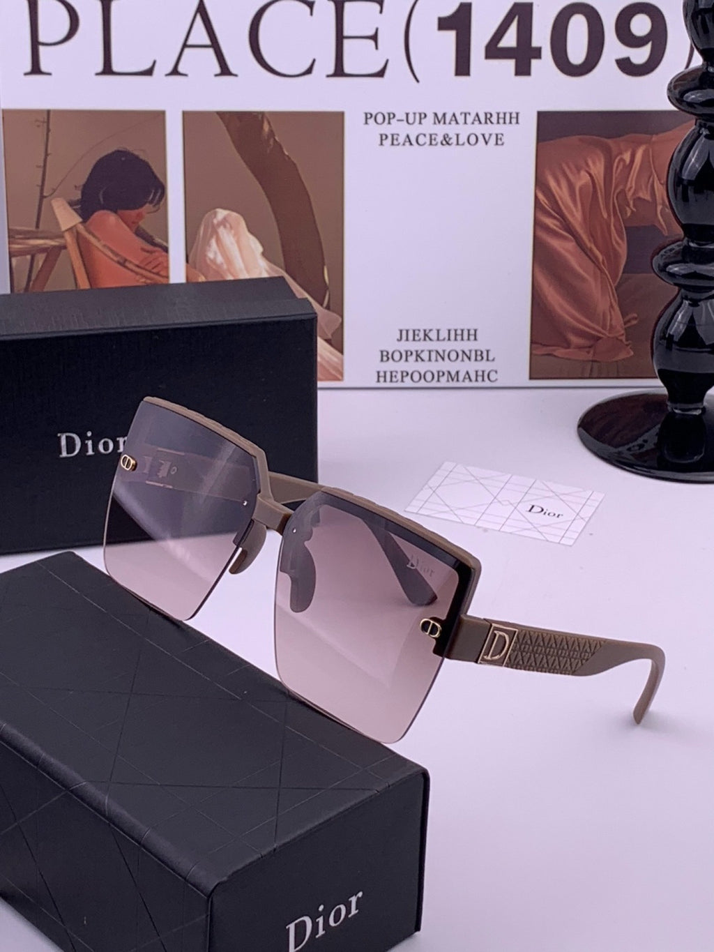 Dior D9805 Square Gold Lens Sunglasses for Men & Women - 371955 - detail image 2
