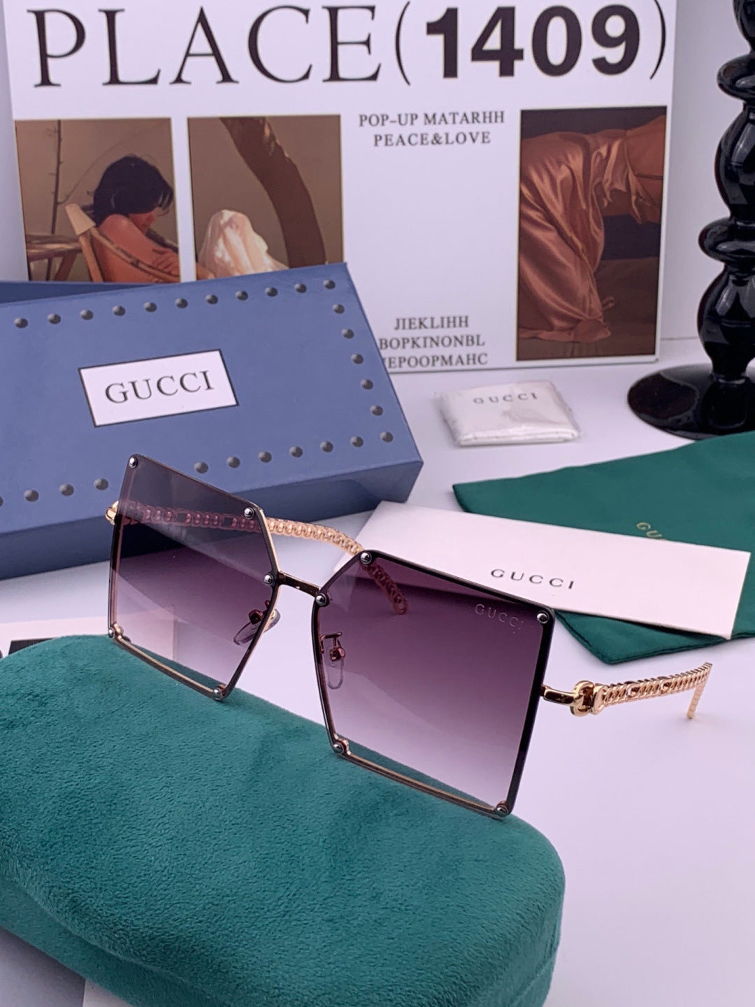 Chanel CH322 Lightweight Rimless Black Lens Sunglasses for Women - 371729 - detail image 2