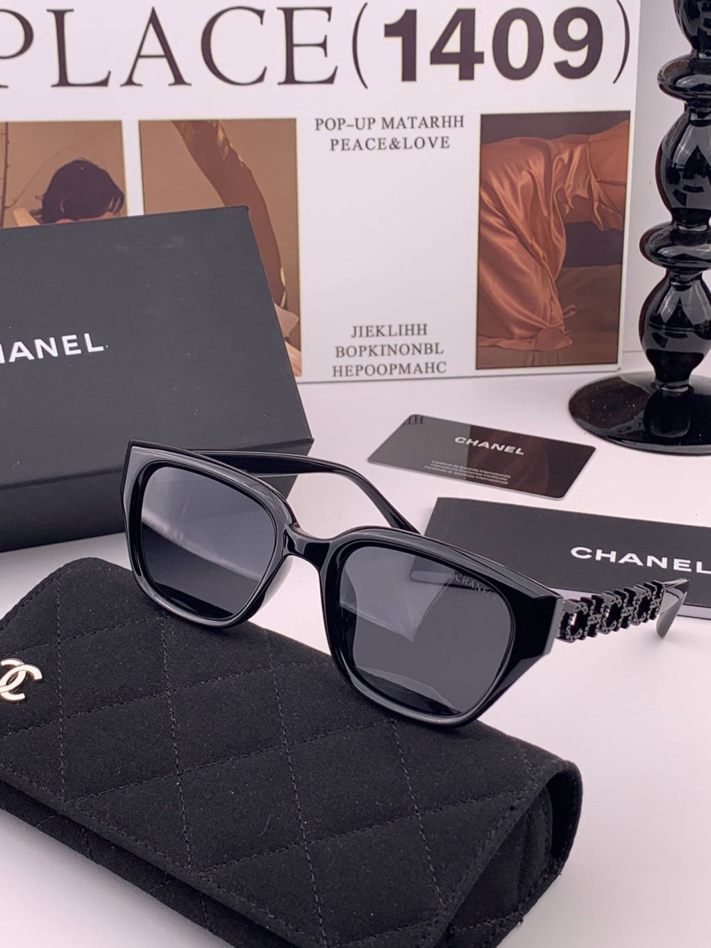 Chanel CH2994 Polarized Round Black Lens Sunglasses for Women - 371734 - detail image 2