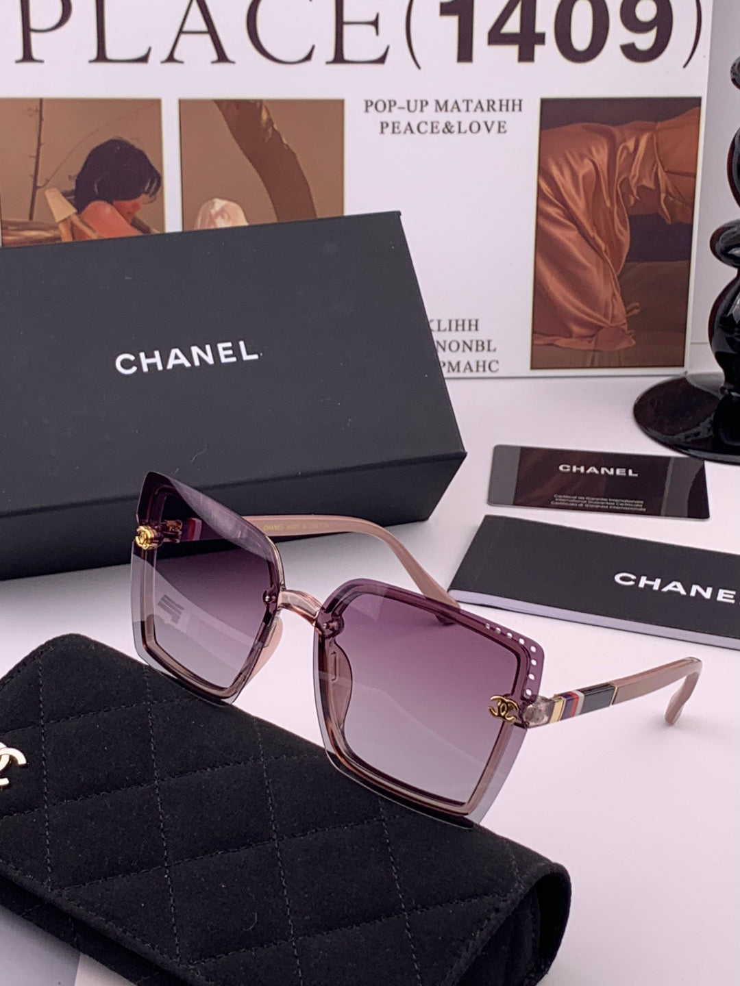 Chanel CH026 Square Brown Lens Sunglasses for Men & Women - 382333 - detail image 4