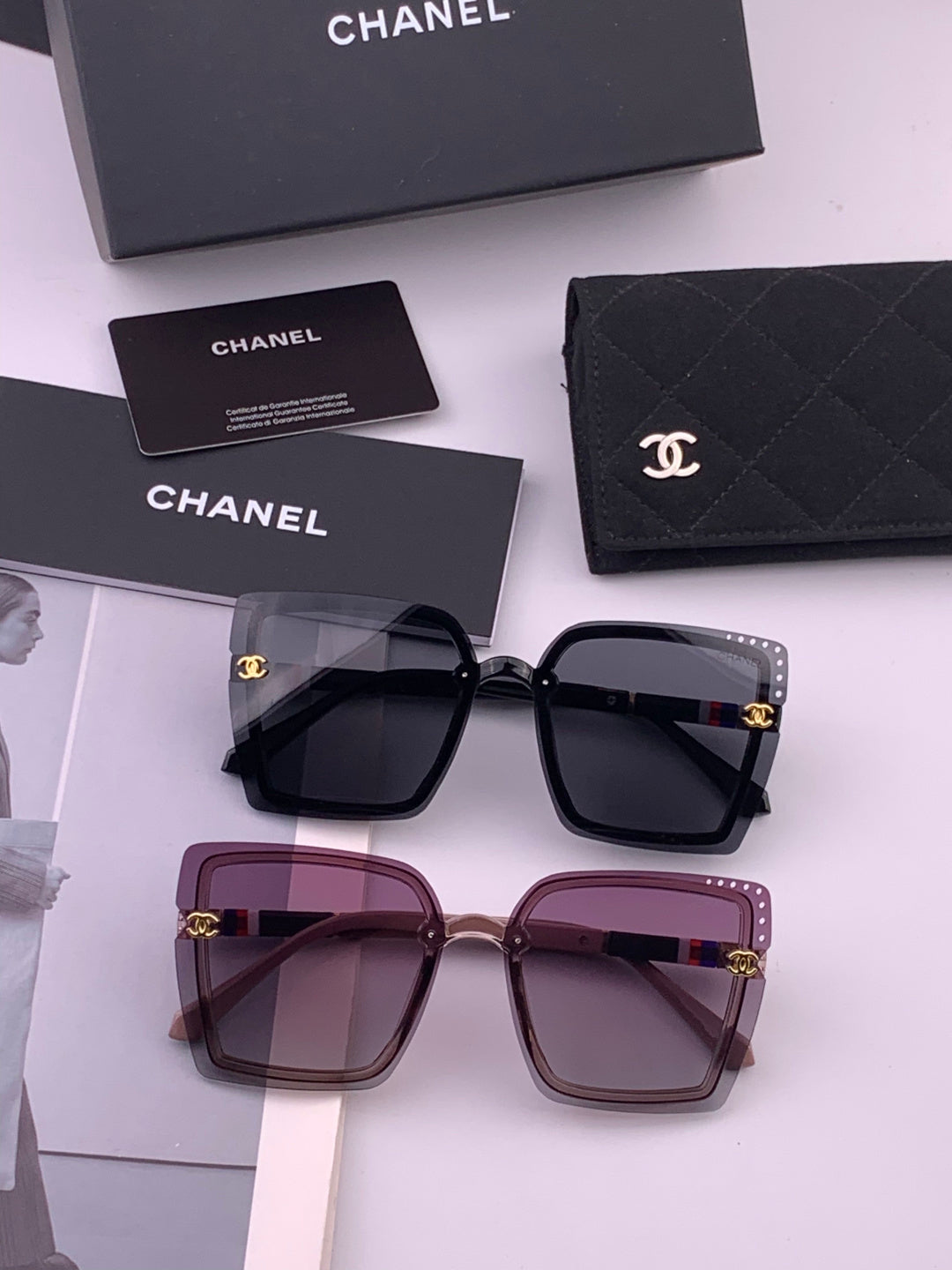 Chanel CH026 Square Brown Lens Sunglasses for Men & Women - 382333 - detail image 7