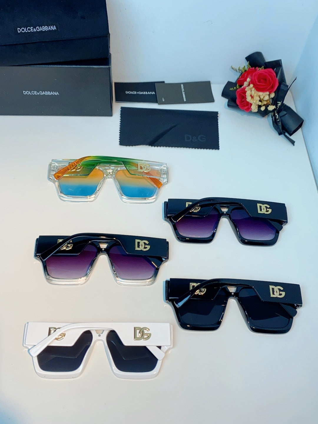Dolce & Gabbana Metal Square Gold Lens Sunglasses for Men & Women - detail image 12