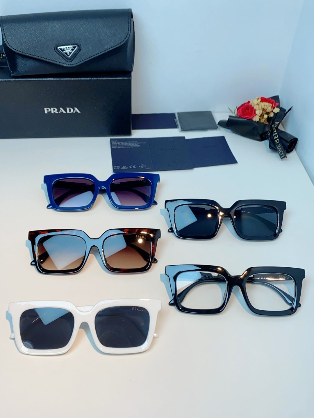 Prada Square Blue Lens Sunglasses for Men & Women - 382665 - detail image 13