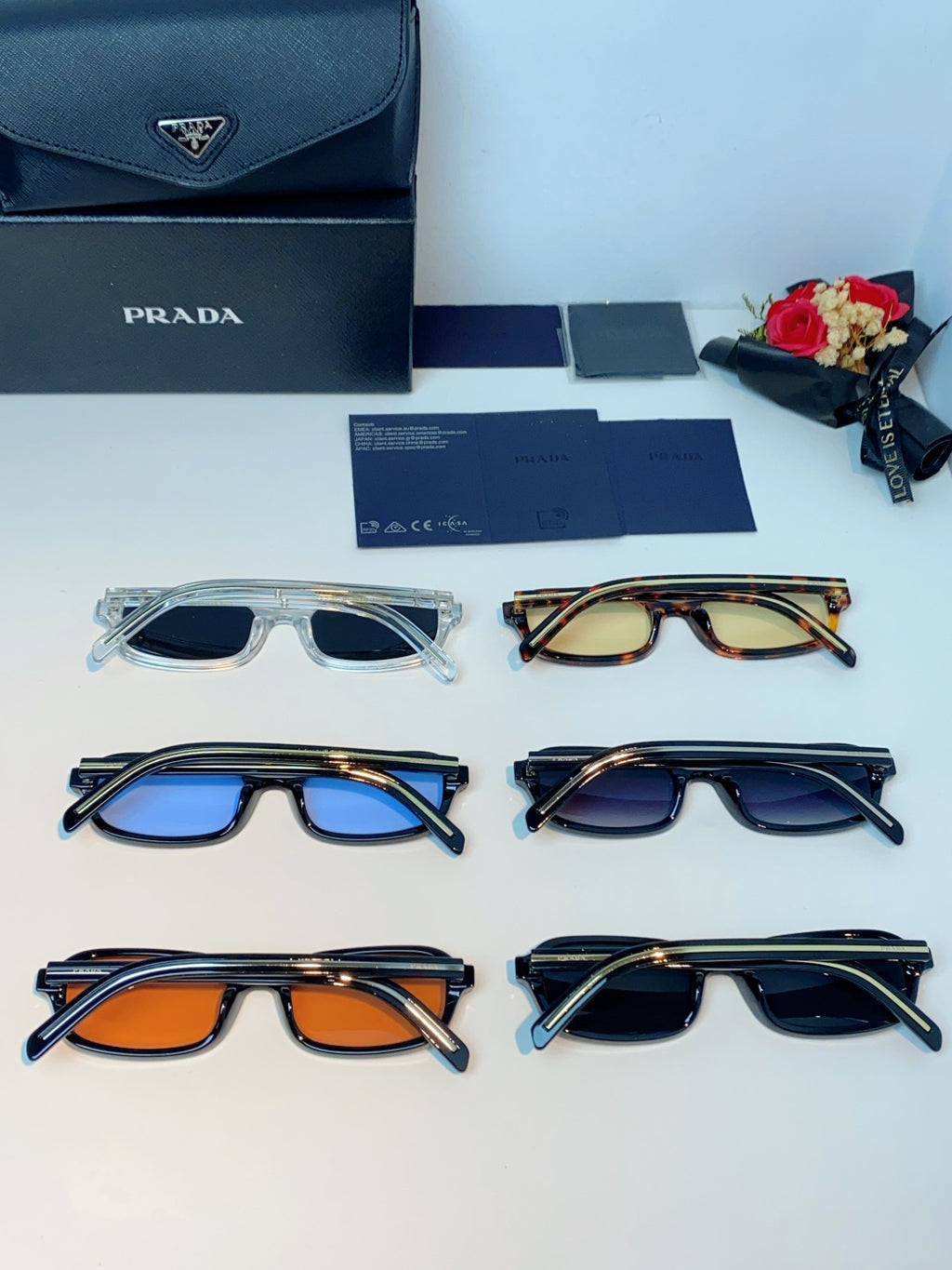 Prada Metal Oval Red Lens Sunglasses for Men & Women - detail image 12