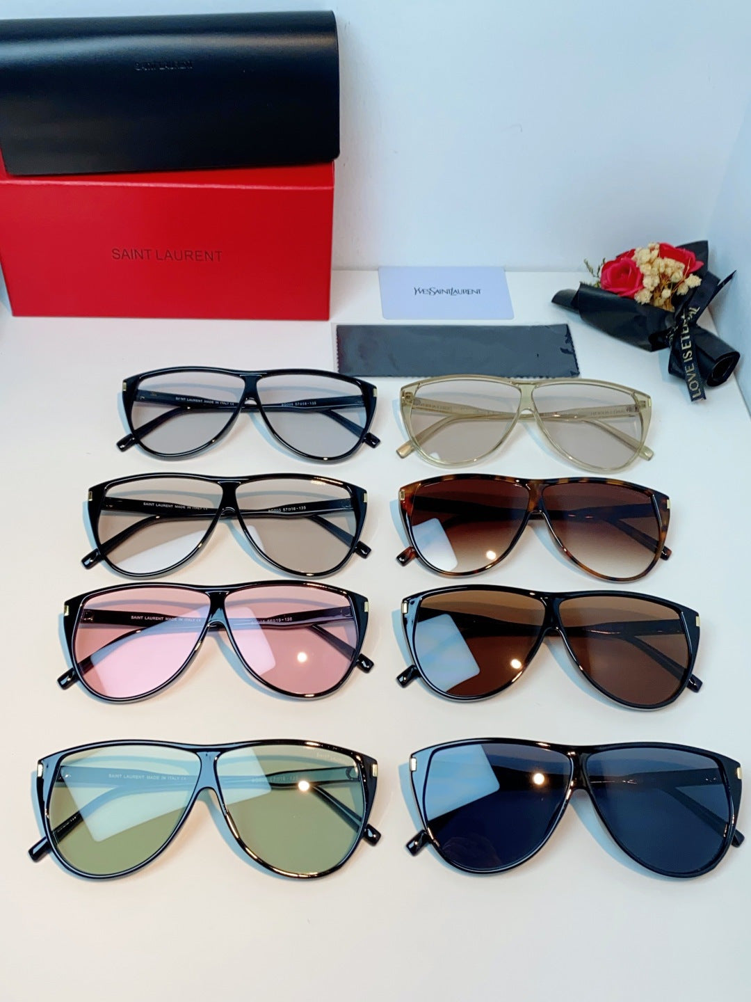 Saint Laurent Cat-Eye Silver Lens Sunglasses for Men & Women - 382478 - detail image 13