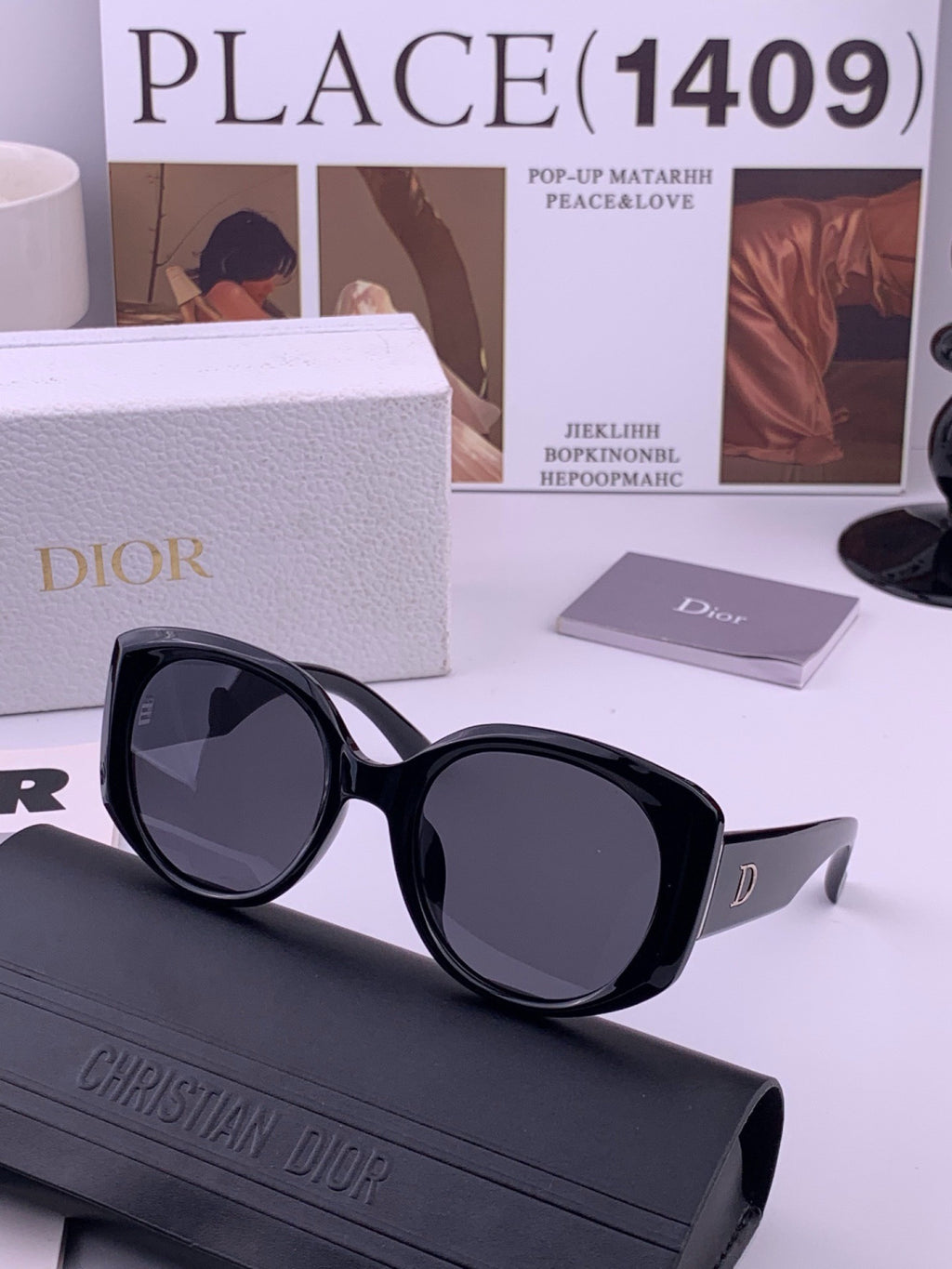 Dior CD7510 Polarized Square Gold Lens Sunglasses for Women - detail image 3