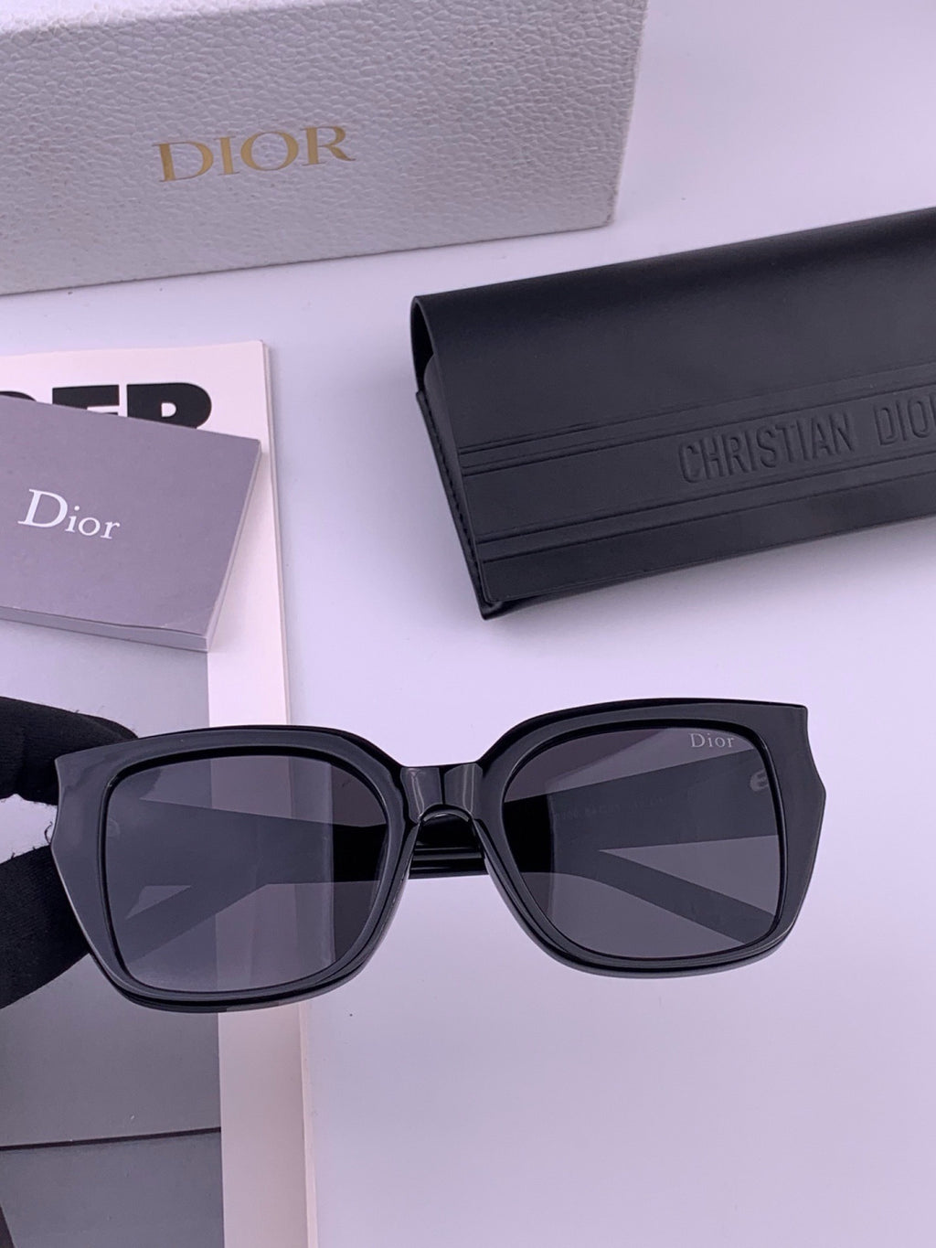 Dior CD6820 Polarized Square Black Lens Sunglasses for Women - 382362