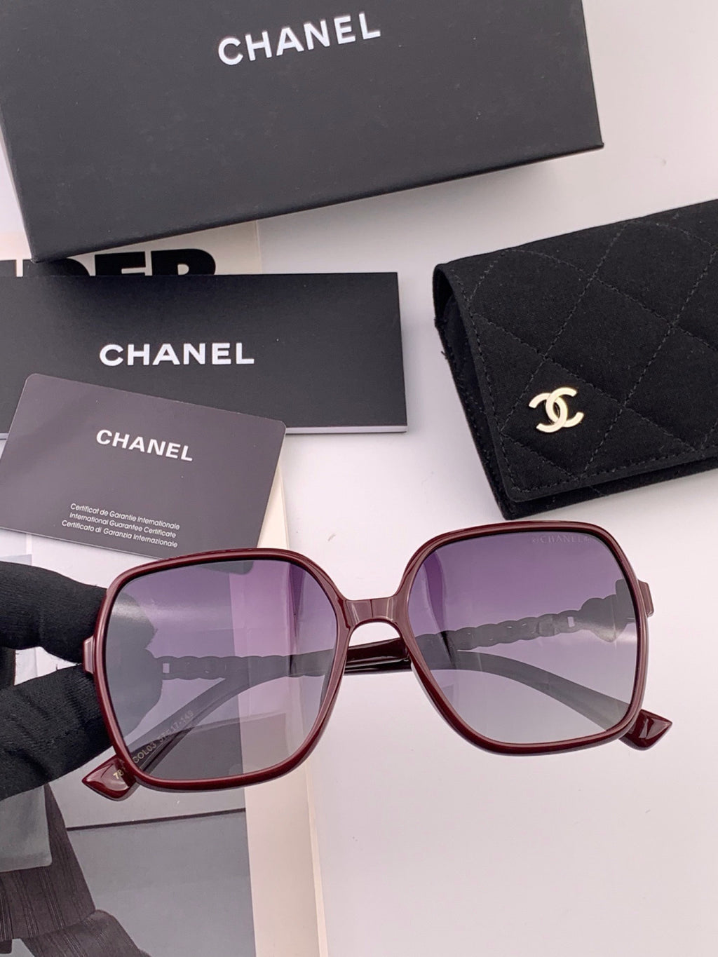 Chanel CH4787 Polarized Square Gold Lens Sunglasses for Women - 382304