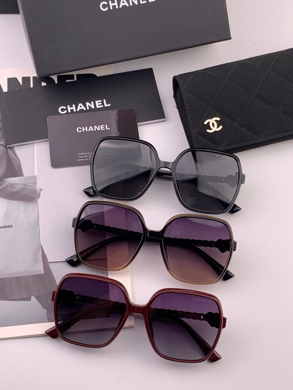 Chanel CH4787 Polarized Square Gold Lens Sunglasses for Women - 382304 - detail image 7