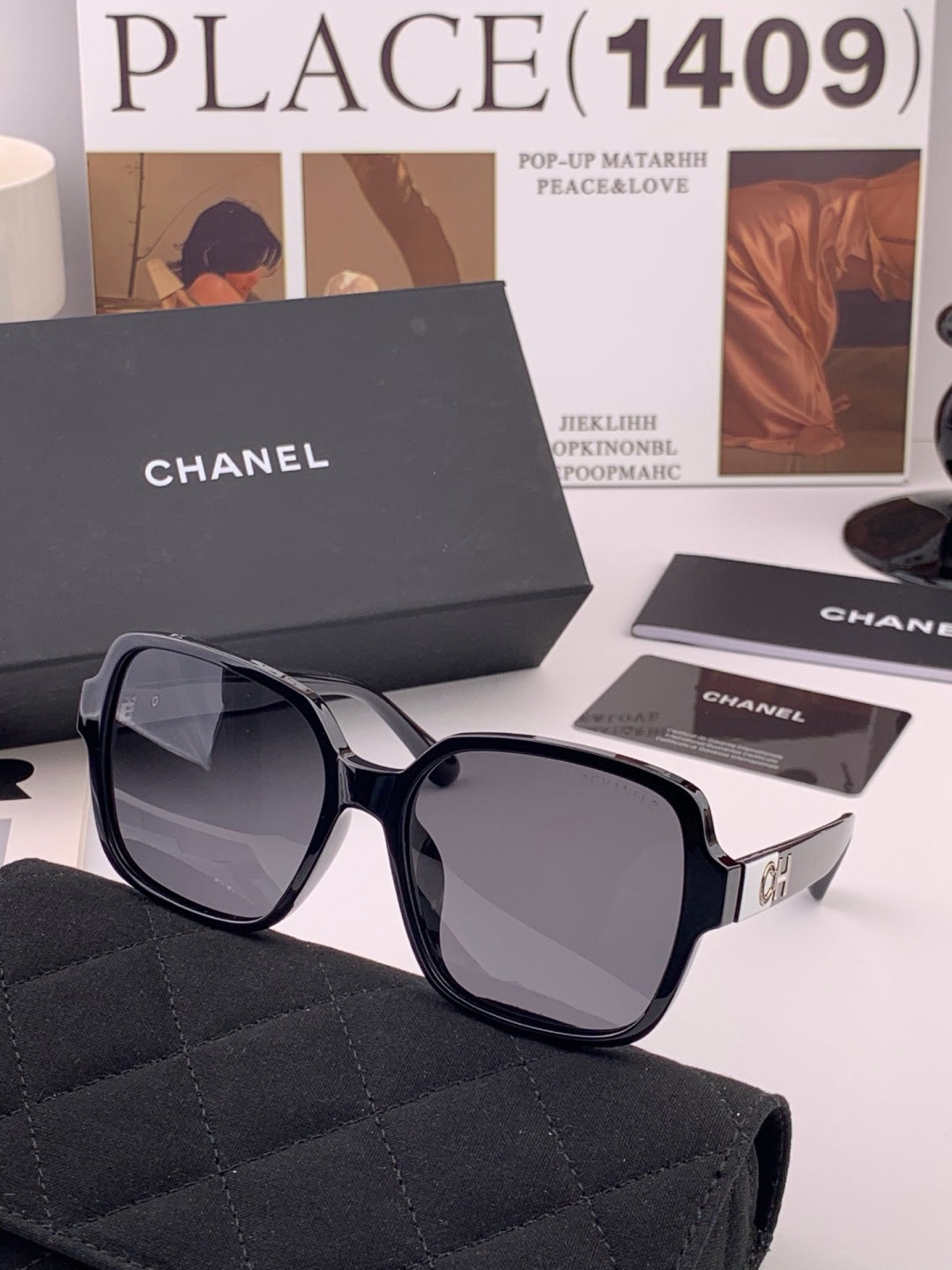 Chanel CH2787 Polarized Square Gold Lens Sunglasses for Women - 382287 - detail image 4