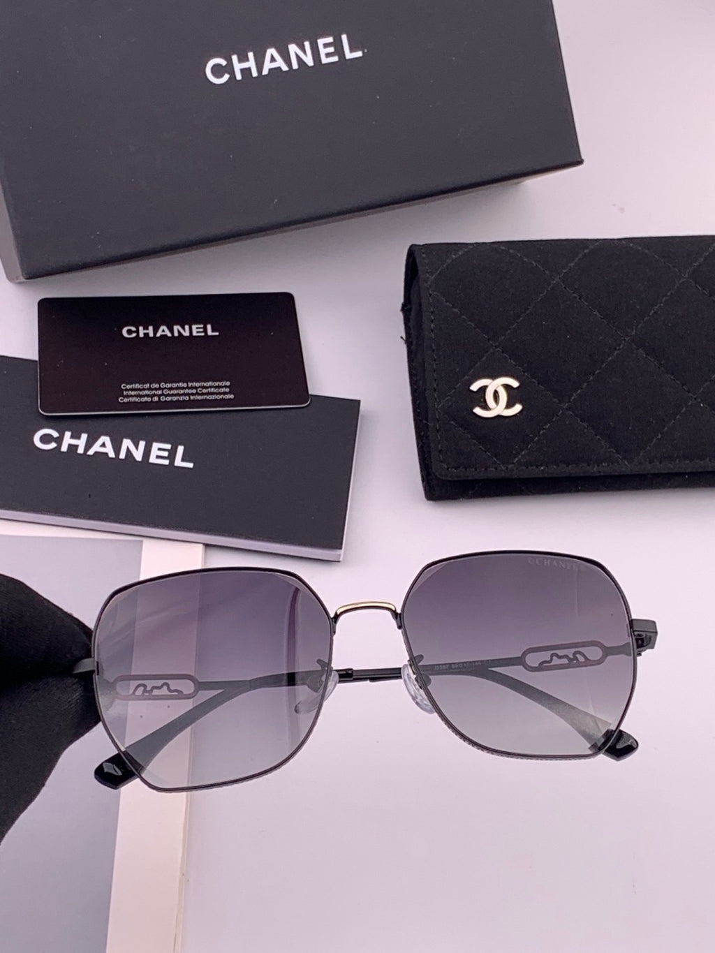 Chanel CH7238 Polarized Rimless Gold Lens Sunglasses for Men & Women - 382289