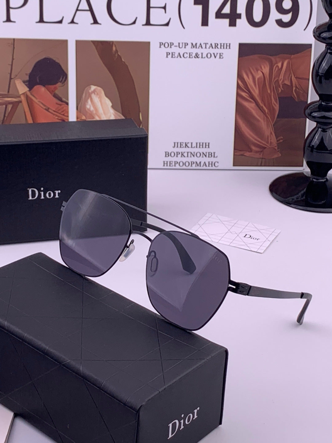 Dior Oversized Orange Lens Sunglasses for Men & Women - 382358