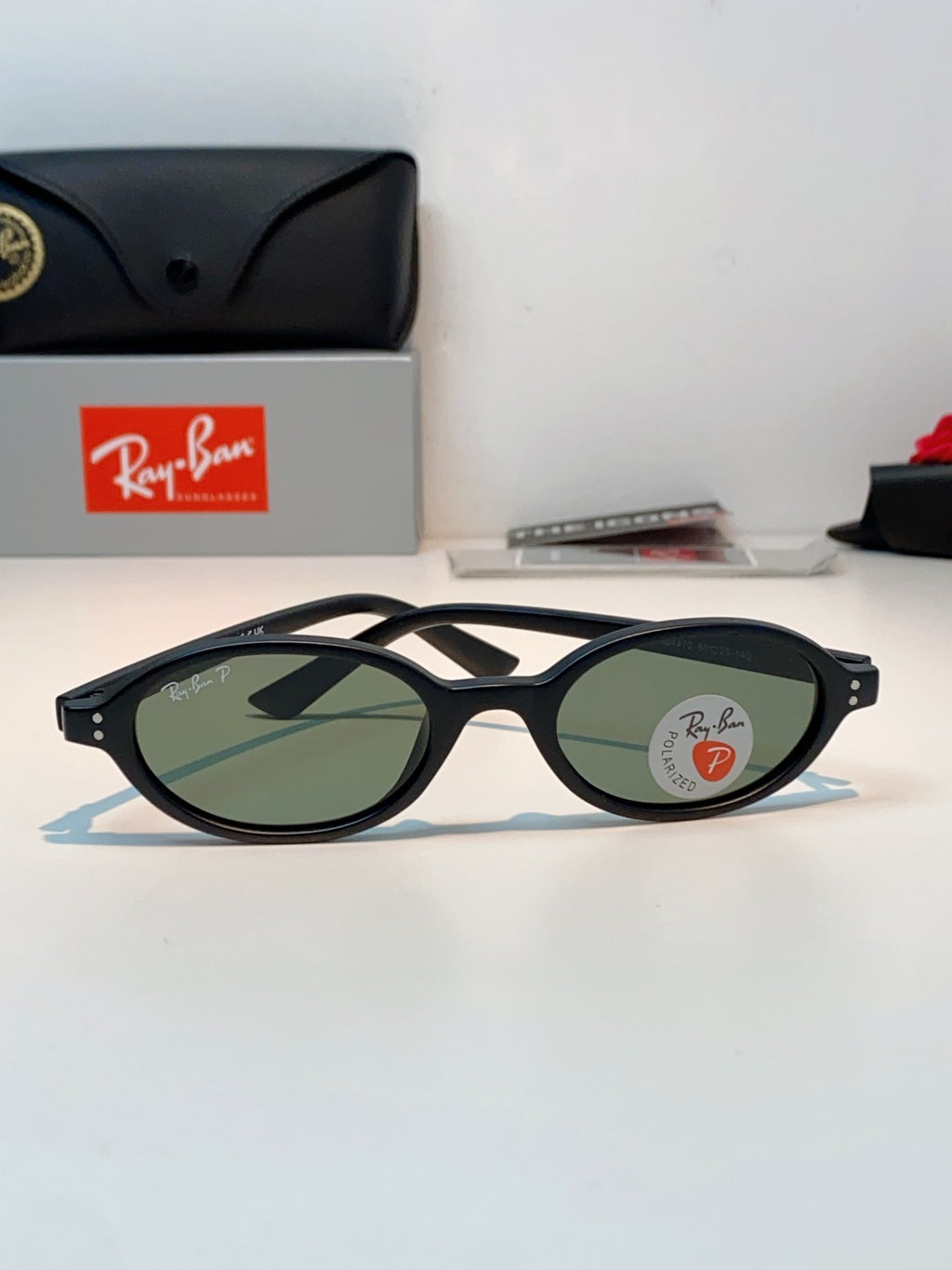 Ray-Ban RB4472 Polarized Oval Gray Lens Sunglasses for Men & Women - detail image 2