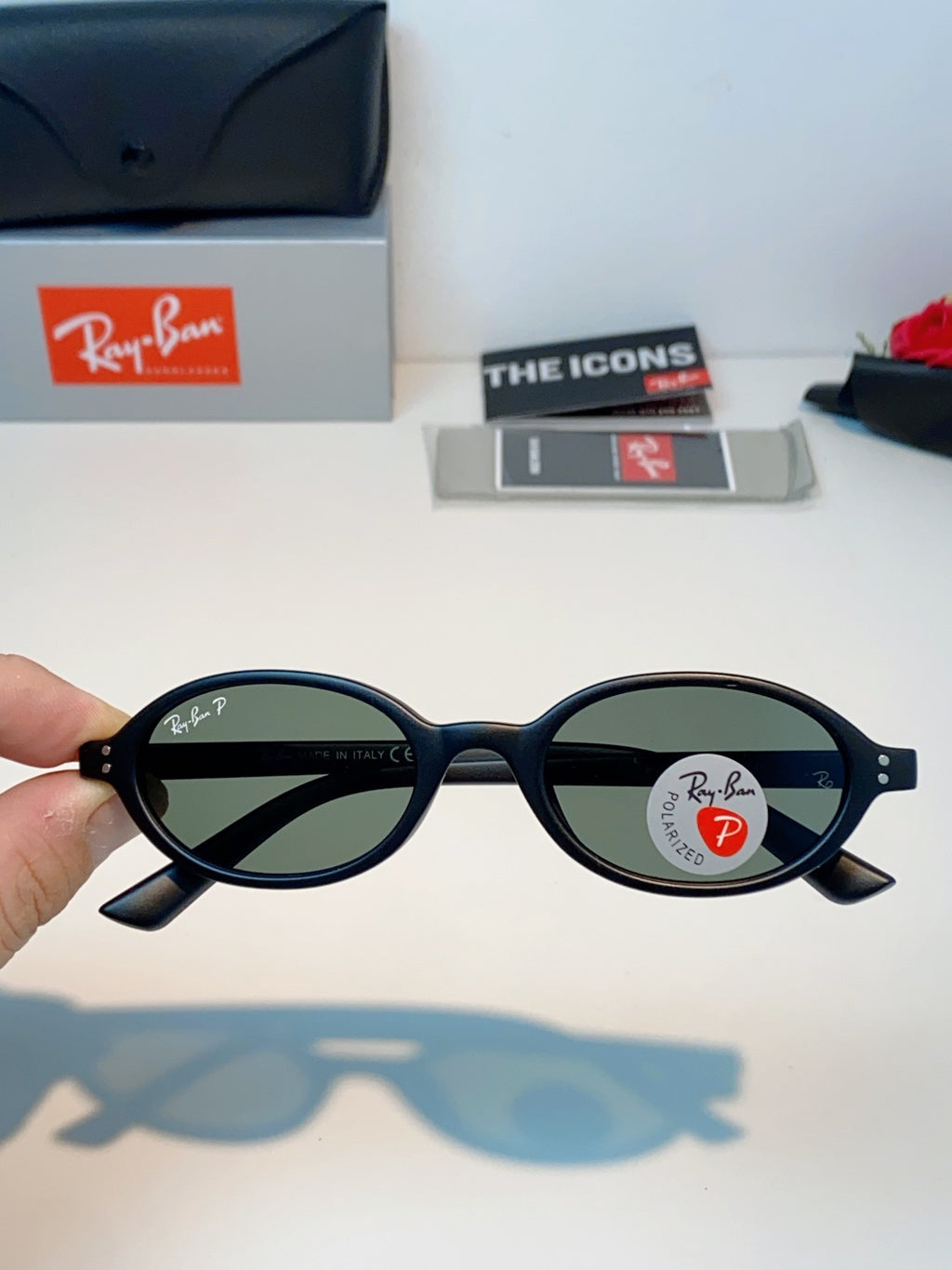 Ray-Ban RB4472 Polarized Oval Gray Lens Sunglasses for Men & Women - detail image 4