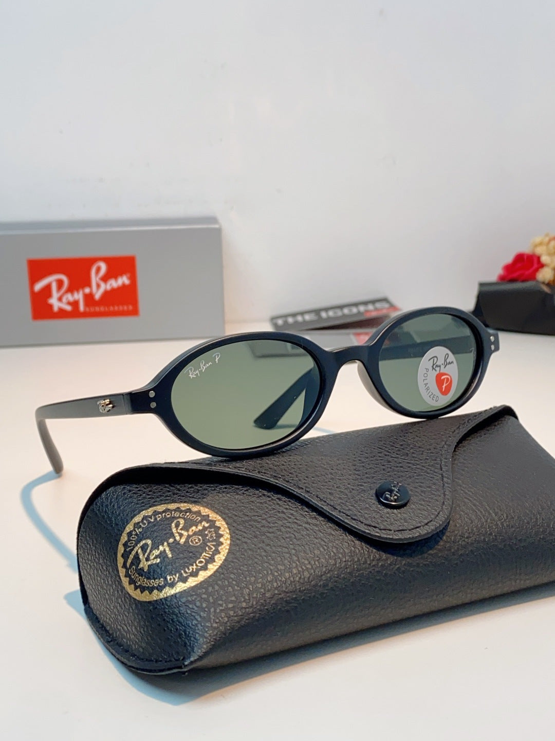 Ray-Ban RB4472 Polarized Oval Gray Lens Sunglasses for Men & Women - detail image 11