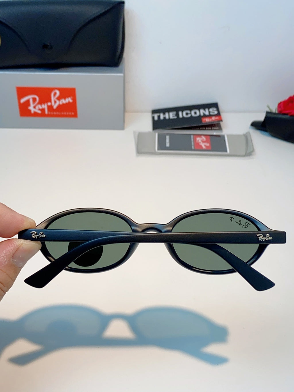 Ray-Ban RB4472 Polarized Oval Gray Lens Sunglasses for Men & Women - detail image 5