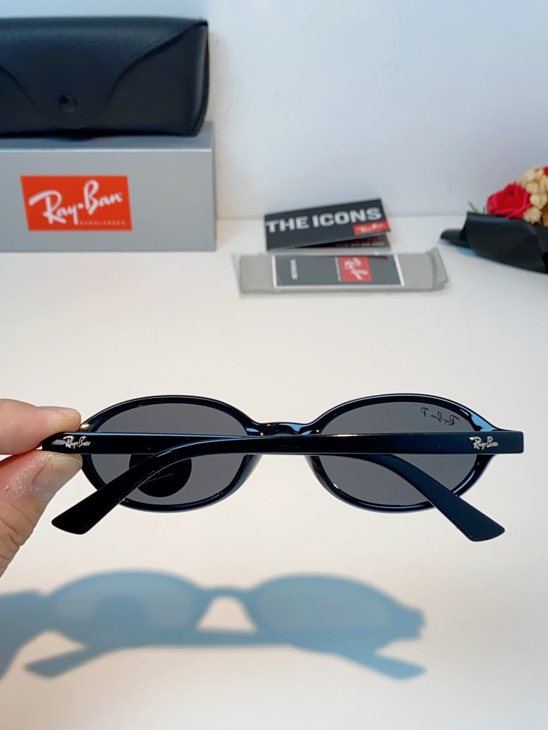 Ray-Ban RB4472 Polarized Oval Silver Lens Sunglasses for Men & Women - detail image 5
