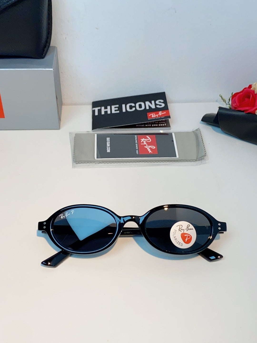 Ray-Ban RB4472 Polarized Oval Silver Lens Sunglasses for Men & Women - detail image 10