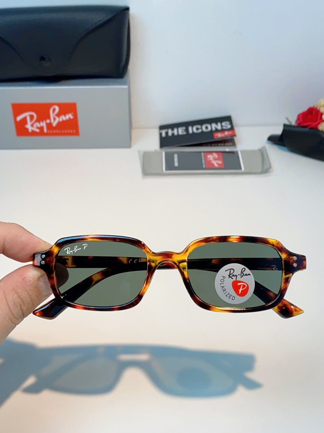 Ray-Ban RB4455 Polarized Square Brown Lens Sunglasses for Men & Women - 399520 - detail image 4