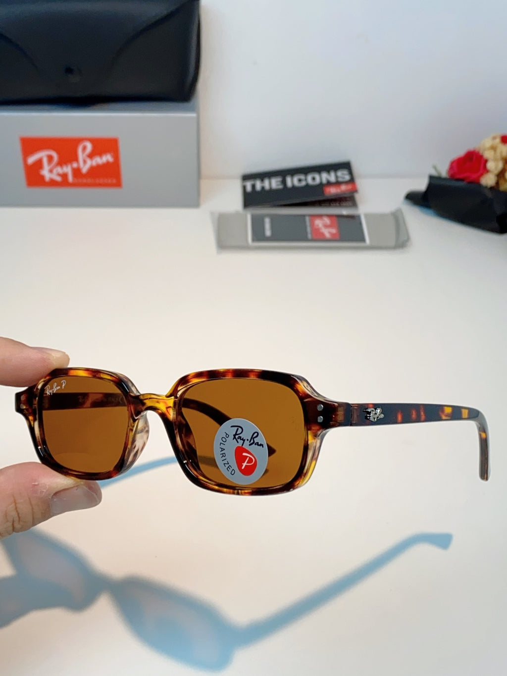 Ray-Ban RB4455 Polarized Square Brown Lens Sunglasses for Men & Women - 399521 - detail image 6