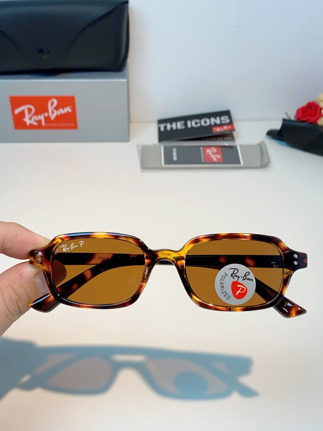 Ray-Ban RB4455 Polarized Square Brown Lens Sunglasses for Men & Women - 399521 - detail image 4