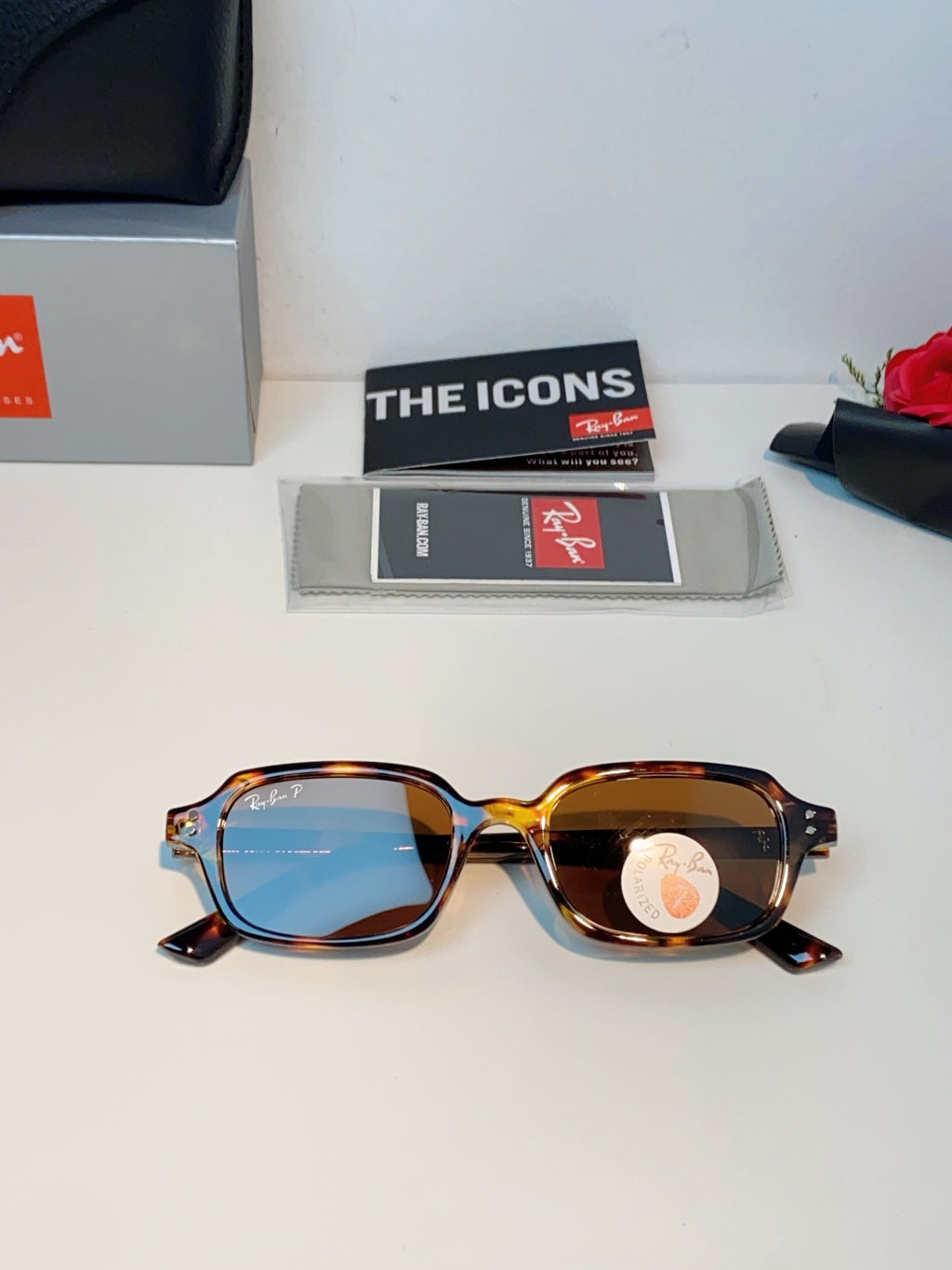 Ray-Ban RB4455 Polarized Square Brown Lens Sunglasses for Men & Women - 399521 - detail image 10