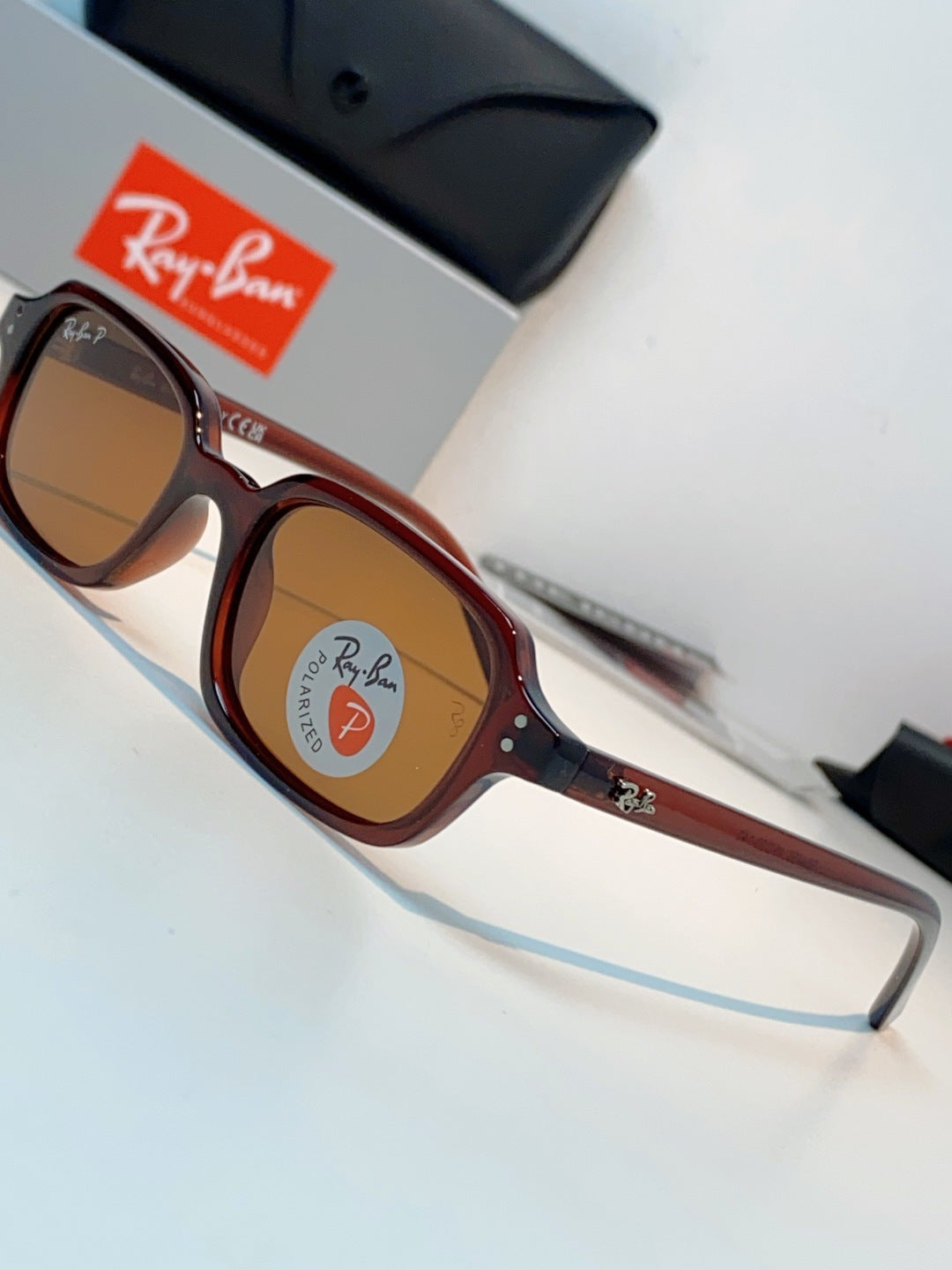 Ray-Ban RB4455 Polarized Square Brown Lens Sunglasses for Men & Women - detail image 7