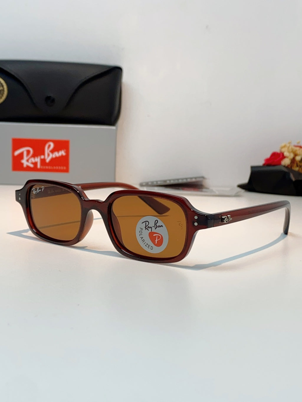 Ray-Ban RB4455 Polarized Square Brown Lens Sunglasses for Men & Women
