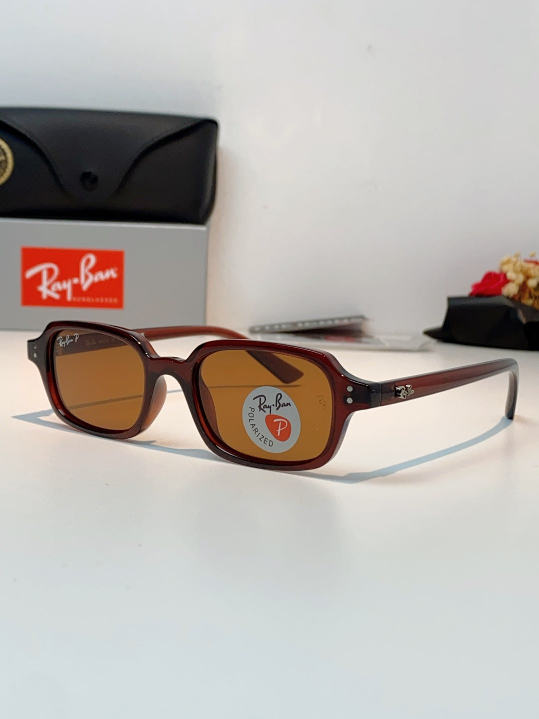 Ray-Ban RB4455 Polarized Square Brown Lens Sunglasses for Men & Women
