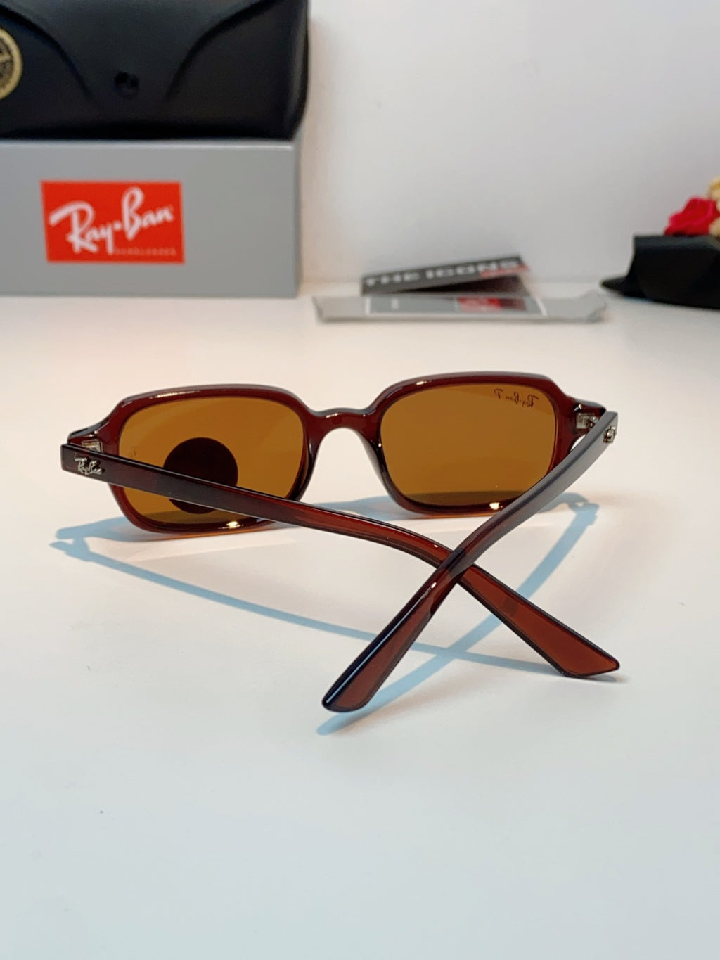 Ray-Ban RB4455 Polarized Square Brown Lens Sunglasses for Men & Women - detail image 3