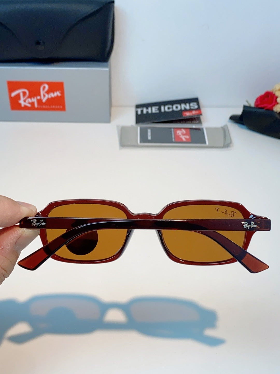 Ray-Ban RB4455 Polarized Square Brown Lens Sunglasses for Men & Women - detail image 5