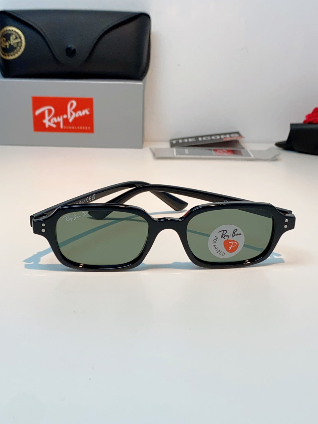 Ray-Ban RB4455 Polarized Square Silver Lens Sunglasses for Men & Women - detail image 2